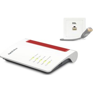 FRITZ!Box 7530 AX (Germany), Wi-Fi 6 (802.11ax), Dual-band (2.4 GHz / 5 GHz), Ethernet LAN, ADSL, Grey, Red, White, Tabletop router