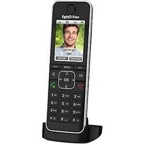 AVM 20002964 FRITZ!Fon C6 Black DECT comfortabele telefoon (hoogwaardig kleurendisplay, HD-telefonie, internet/comfortdiensten, besturing Fritz!Box-functies) zwart, Duitstalige versie