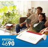 FRITZ!Box 4690 draadloze router Dual-band (2.4 GHz / 5 GHz) Rood, Wit