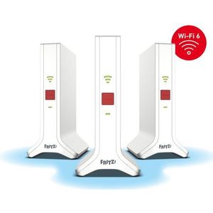 FRITZ! - Mesh Set 4200 - Wi-Fi Set - Rood, Wit - Triband Wi-Fi 6, 4200 Mbit/s