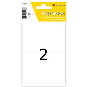 TopStick 1355 grote multifunctionele etiketten 82 x 55 mm, 2 per vel, zelfklevend, mat, blanco, wit papier
