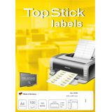 TopStick - zak met 100 zelfklevende multifunctionele etiketten, 210 x 297 mm, personaliseerbaar en bedrukbaar, laser/inkjetprinter, (8720), wit, 100 stuks
