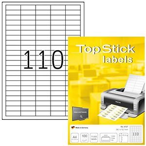 TopStick - 11.000 multifunctionele etiketten (38,1 x 12,7 mm), personaliseerbaar, bedrukbaar, laser-/inkjetdruk, (8727)
