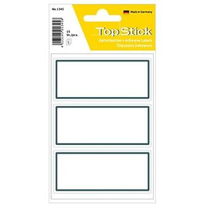 TopStick 1345 blanco boeketiketten (82 x 36 mm, 50 vellen, papier, mat) zelfklevend, neutrale schoolstickers voor kinderen, meisjes en jongens, 150 schooletiketten, grijs en wit