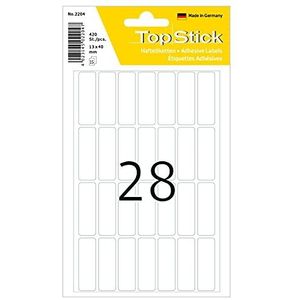 TopStick 2204 multipurpose etiketten, 28 etiketten per vel, 13 x 40 mm, 4200 etiketten, zelfklevend, mini-stickers voor handbelettering