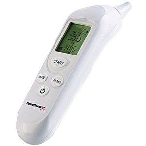 Domotherm 0865 S - infrarood oorthermometer koortsthermometer inclusief 40 hygiÃ«nische beschermhoezen, 1 stuk (1 stuk)