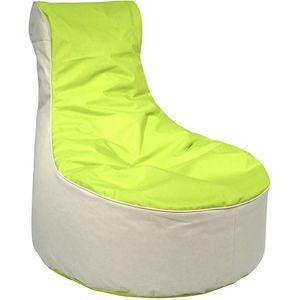 Zitzak-fauteuil, h x b x d = 900 x 800 x 800 mm, beige / appelgroen