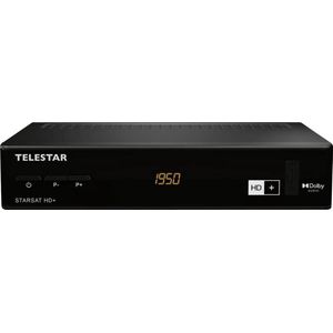 Telestar Starsat HD+ DVB-S2 HD+ Ontvanger6 maanden HD+ HDMI Scart USB (0.00 GB, DVB-S2, DVB-S), TV-ontvanger, Zwart
