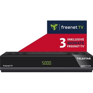 Telestar digiHD TT6 IR, DVB-T2 HDTV ontvanger incl 3 maanden freenet TV (DVB-T2, DVB-C, DVB-C/T2, CI+ slot), TV-ontvanger, Zwart