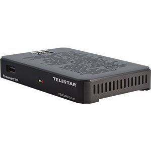 Telestar Telemini T2 IR DVB-T2 / DVB-C HD-receiver met Irdeto-decouting, incl. 3 maanden Freenet TV, H.265/HEVC, kabel Epmfang, HDMI, AV-Out, LAN, USB) zwart