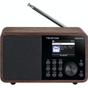 Telestar DIRA M14i hout (VHF, FM, DAB+, Internet radio, Bluetooth, WiFi), Radio, Bruin, Zwart