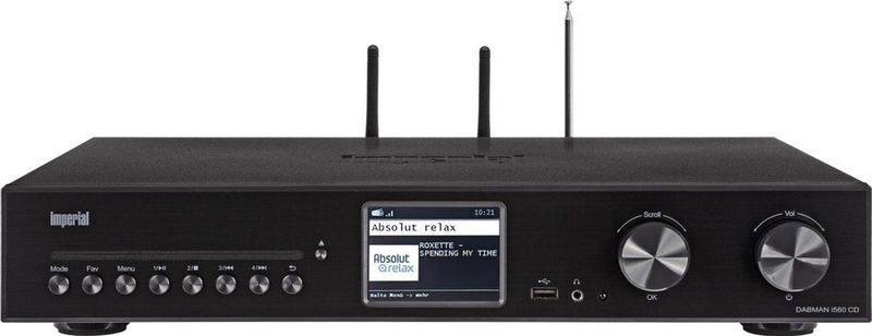 Imperial DABMAN i560 CD DAB+ en internetradio reciever - 2x 30Watt - Wi-Fi - Ethernet - zwart