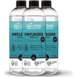Bio-chem vinyl-, PVC- en PU-vloerreiniger - geconcentreerd reinigingsmiddel voor materiaalvriendelijke reiniging van PVC-designbekleding, vinyl-, linoleum- en laminaatvloeren - 3 x 1000 ml