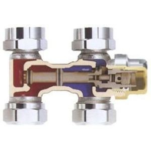 Heimeier - Vekolux Onderblok - 2 Pijps - 1/2 Inch - 50mm - Recht Voor Radiator