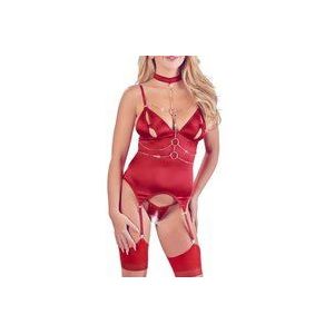 Abierta Fina Sexy Jarretel Set Met Open Kruisje