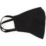 Noir Damesmasker - eenvoudig gezichtsmasker voor vrouwen, 100% katoen, elastische elastieken, ideale pasvorm, zwart, 15 g