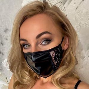 Mondmasker met Kant en Wetlook - Zwart