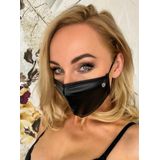 Wetlook Mondmasker met Diamantje- Zwart