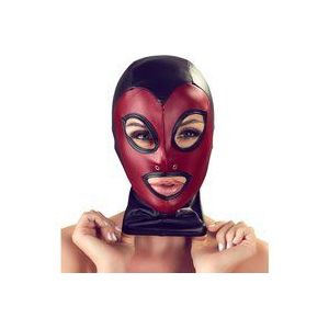 Bad Kitty - glanzende zuigmasker - zwart-rood (S-L)