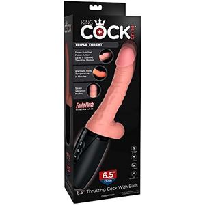 King Cock Plus Vibrator met schokfunctie-5519290000 Hautfarben Hel One Size