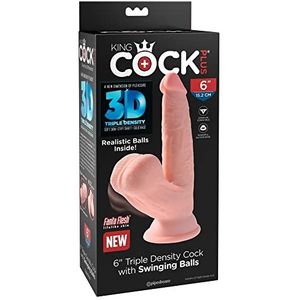 King Cock Plus Triple Density Natural Dildo Hautfarben Hel One Size