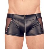 Svenjoyment Wetlook Shorts met Studs en Inzetstukken