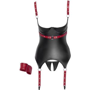 Bondage Strapshemd mit offenen Cups plus String Ouvert