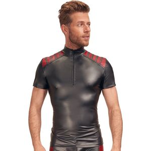NEK Elastische Fetish Shirt met Dual Wetlook Motief