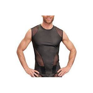 Ärmelloses Shirt im Mattlook mit Netz-Einsätzen