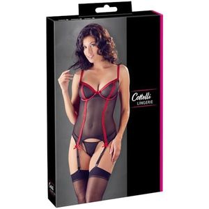Cottelli Collection Lingerie Ensemble de lingerie 2 pièces pour femme Noir/rouge 200 g