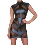 Kleid im Mattlook, vorne mit Powernet-Einsätzen