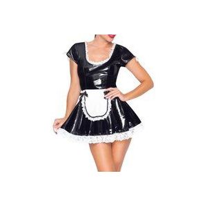 Kleid aus Lack mit Spitzendetails