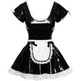Kleid aus Lack mit Spitzendetails