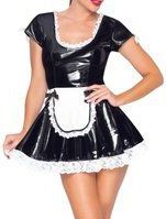 Kleid aus Lack mit Spitzendetails