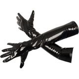 Lange Lak Handschoenen – Zwart - Medium