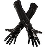 Lange Lak Handschoenen – Zwart - Large