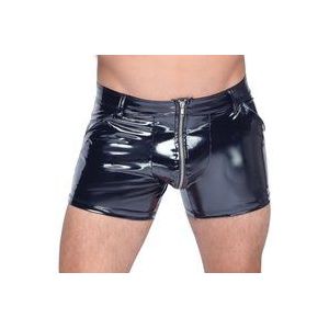 Black Level - vinyl short met zijzakken voor mannen (zwart) - L