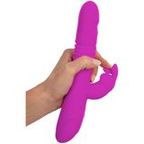 Sweet Smile Thrusting Pearl Rabbit Vibrator - Stoot Vibrator met Clitorisvibrator met Roterende Ballen in Schacht - Waterbestendig Ontwerp en Oplaadbaar 26 cm