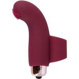 Vinger vibrator met rekbare ring - Rood