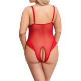 Body ouvert aus Powernet mit Spitzen-Einsätzen