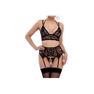 Luxe Open Bralette Set met Jarretels