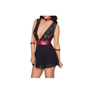 Babydoll mit Bondage-Gürtel und Halsband