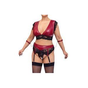 Bralette plus Highwaist-String ouvert im Mattlook mit Armfesseln