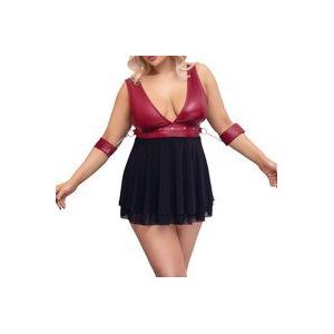 Cottelli BONDAGE Babydoll Slavernij XXL Zwart Rood