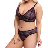 Bralette plus Slip aus lila Spitze, 3XL - SALE