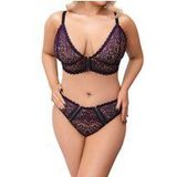 Bralette plus Slip aus lila Spitze, 3XL - SALE