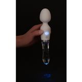 Liaison LED Glazen Wand Massager Vibrator - Solide Glazen Zijde met Sensuele LED-verlichting Andere Zijde - 10 Vibratiestanden en Oplaadbaar met Watervast Ontwerp 22 cm