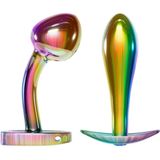 Metalen Buttplug Set - Regenboog kleuren