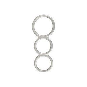 You2Toys Metalen siliconen drievoudige ring Zilver