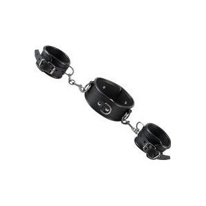 ZADO - Leren halsband met boeien (zwart)